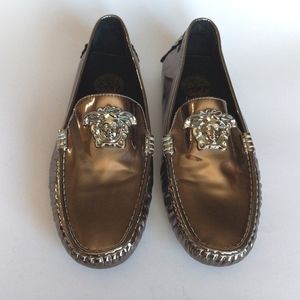 Versace Gold and Silver Loafers